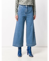 Pantalon large en denim bleu Christian Wijnants