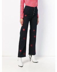 Pantalon large en denim imprimé noir MiH Jeans