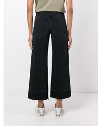 Pantalon large en denim noir Sandrine Rose