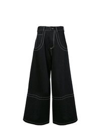 Pantalon large en denim noir Maison Margiela