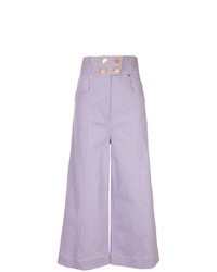Pantalon large en denim violet clair