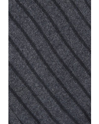 Pantalon large en laine à rayures verticales gris foncé Jacquemus