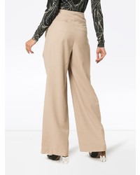 Pantalon large en laine beige Low Classic