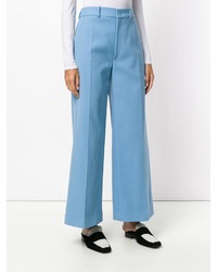 Pantalon large en laine bleu clair Joseph