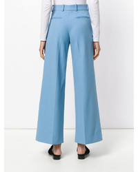 Pantalon large en laine bleu clair Joseph