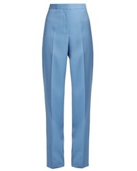 Pantalon large en laine bleu