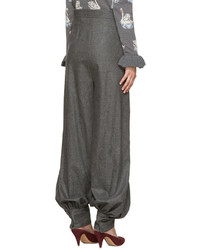 Pantalon large en laine gris foncé Stella McCartney