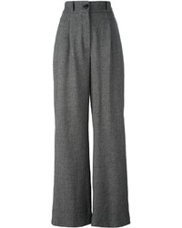 Pantalon large en laine gris foncé Societe Anonyme