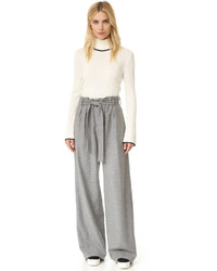Pantalon large en laine gris MSGM