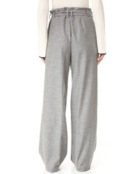Pantalon large en laine gris MSGM