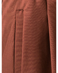 Pantalon large en laine marron Semi-Couture