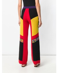 Pantalon large en laine multicolore Etro