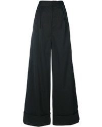 Pantalon large en laine noir MM6 MAISON MARGIELA