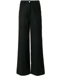 Pantalon large en laine noir Semi-Couture