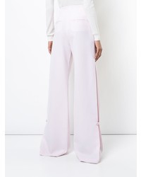 Pantalon large en laine rose Proenza Schouler