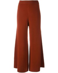 Pantalon large en laine rouge