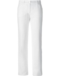 Pantalon large en lin blanc Dolce & Gabbana