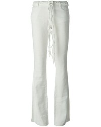 Pantalon large en lin blanc Ermanno Scervino