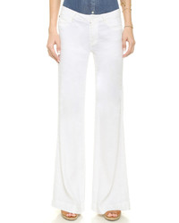 Pantalon large en lin blanc Hudson
