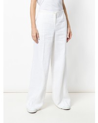 Pantalon large en lin blanc Giorgio Armani Vintage