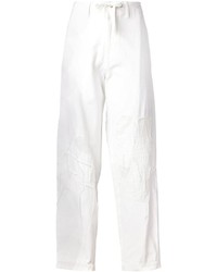Pantalon large en lin blanc Y's