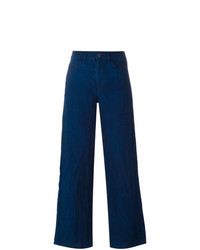 Pantalon large en lin bleu marine Simon Miller