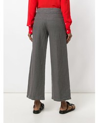 Pantalon large en lin gris foncé Aspesi