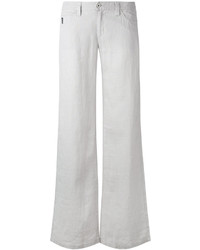 Pantalon large en lin gris Armani Jeans