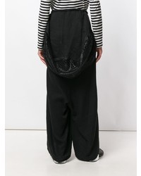 Pantalon large en lin noir Yohji Yamamoto Vintage