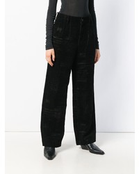 Pantalon large en lin noir Uma Wang