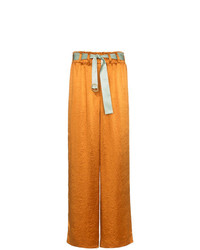 Pantalon large en satin orange Sies Marjan