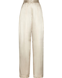Pantalon large en soie blanc By Malene Birger