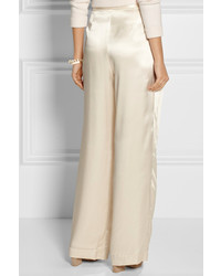 Pantalon large en soie blanc By Malene Birger