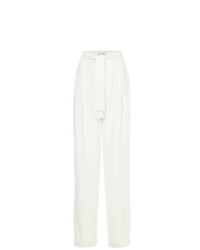 Pantalon large en soie blanc Liya