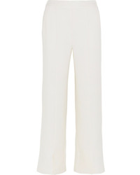 Pantalon large en soie blanc