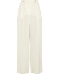 Pantalon large en soie blanc Valentino