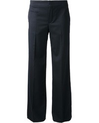 Pantalon large en soie bleu marine Chloé