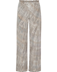 Pantalon large en soie gris