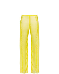 Pantalon large en soie jaune Supriya Lele