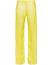 Pantalon large en soie jaune Supriya Lele