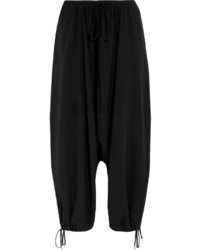 Pantalon large en soie noir