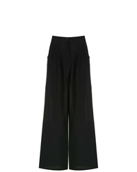 Pantalon large en soie noir Adriana Degreas