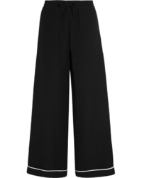 Pantalon large en soie noir Valentino