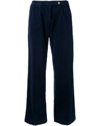Pantalon large en velours bleu marine Massimo Alba
