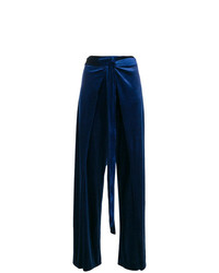 Pantalon large en velours bleu marine Rouge Margaux