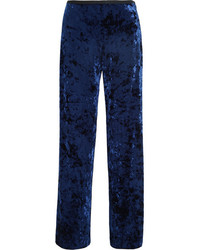 Pantalon large en velours bleu marine Tibi