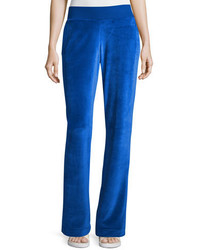 Pantalon large en velours bleu