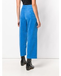 Pantalon large en velours côtelé bleu Department 5