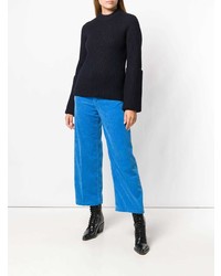 Pantalon large en velours côtelé bleu Department 5