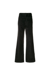 Pantalon large en velours côtelé noir